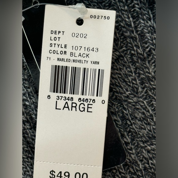 NWT BCX Cowl Neck Cable Knit Sweater Dress/Tunic Grey Tweed Bracelet Sleeve, L - Picture 6 of 9